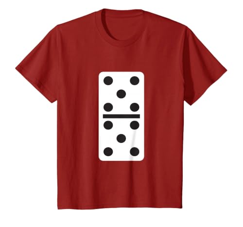 Fun and Easy Halloween Costume T-Shirts - Dominoes Double Five Dominoes Halloween Costume 5 Domino Game T-Shirt - size chart
