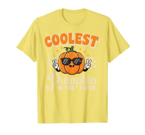 Halloween Shirts For Women Men Kids Boys Girls Halloween Coolest Pumpkin in Patch Costume Boys Kids Youth T-Shirt - size