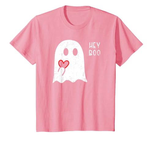 Halloween Ghosts & Stuff Clothing Hey Boo Ghost Heart Hand Sign Cute Halloween Spooky Season T-Shirt - size chart