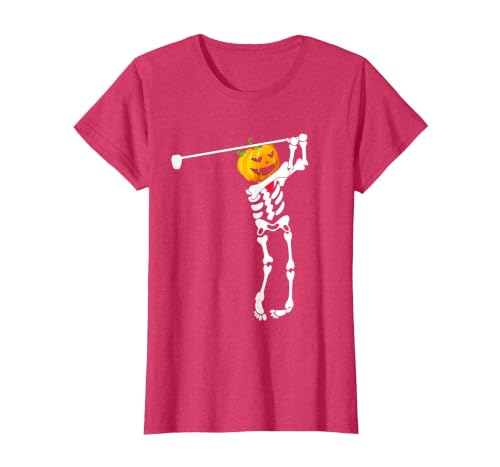 Funny Skeleton Golf Halloween Costume Golf Skeleton Pumpkin Halloween Shirt T-Shirt - size chart