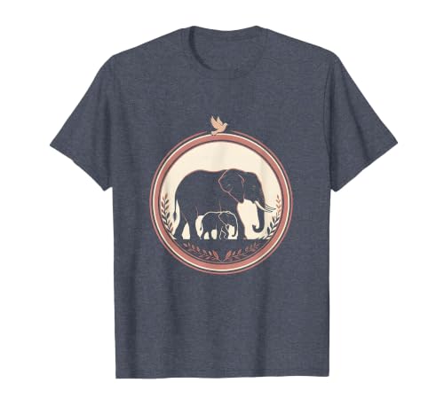 Mademark Mama Elephant Silhouette Mother and Baby Design T-Shirt - Men - size chart