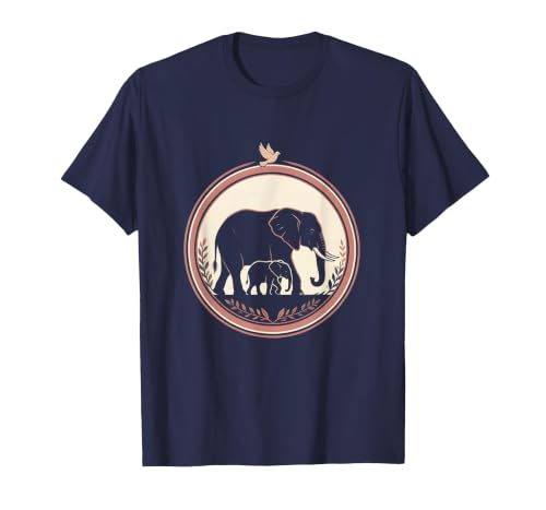 Mademark Mama Elephant Silhouette Mother and Baby Design T-Shirt - Men - size chart