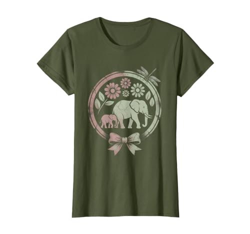 Mademark Elephant and Calf Walking Trunk to Tail Mama T-Shirt - Women - size chart