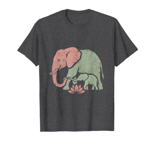 Mademark Mama Elephant Guiding Calf Through Water T-Shirt - Men - size chart