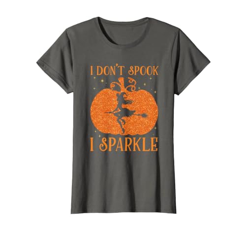 PDUS32 I Don't Spook I Sparkle Funny Halloween I Don't Spook I Sparkle Funny Halloween Girl Witch Pumpkin T-Shirt - size