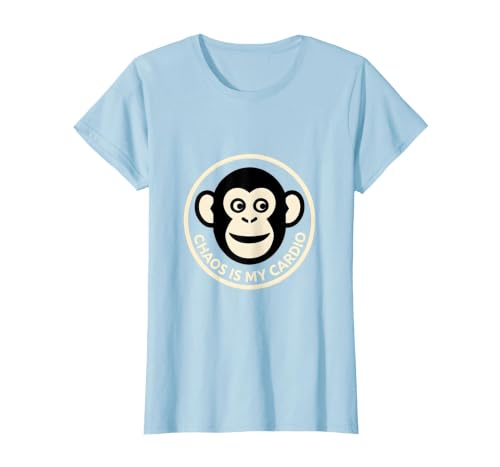 Mademark Chaos Is My Cardio Funny Monkey Design T-Shirt - Women - size chart