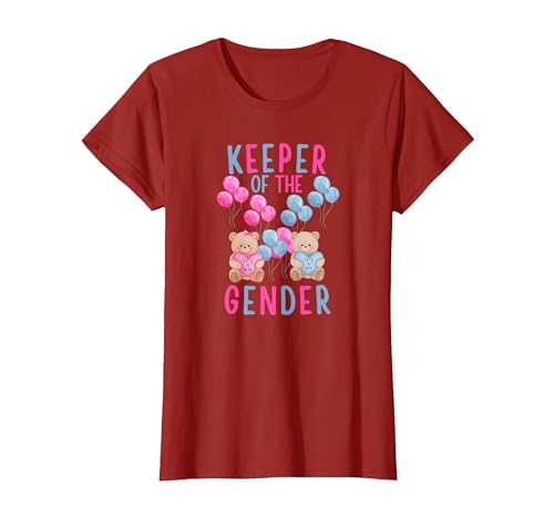 Gender Reveal Party Bear Designs Keeper of The Gender Reveal Party Gender Reveal Ideas T-Shirt - size chart
