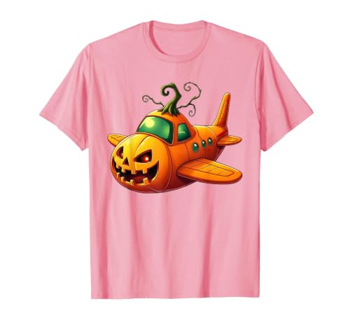 Funny Halloween Airplane Costume for Kid Boy Funny Airplane Pumpkin Pilot Lovers Halloween Mens Boys Kids T-Shirt - size