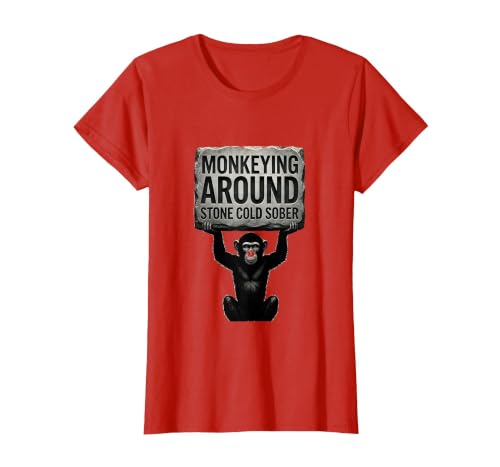 Mademark Monkeying Around Stone Cold Sober Design T-Shirt - Women - size chart