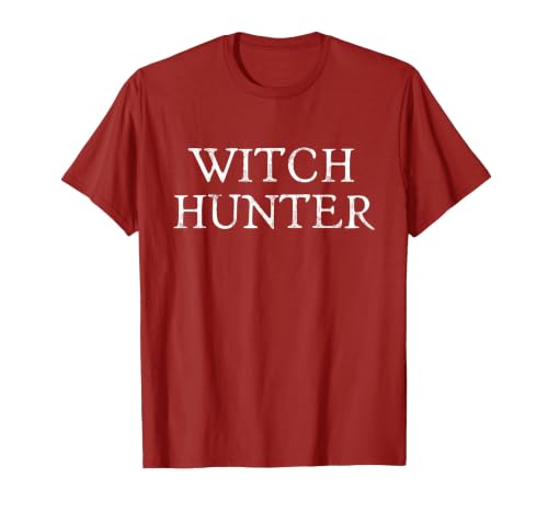 Witch Hunter Halloween Funny Witch Hunter Halloween Costume Easy Lazy T-Shirt - size chart