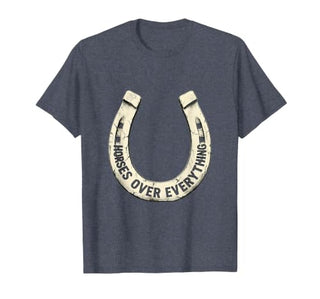 Mademark Horses Over Everything Equestrian Design T-Shirt - Men - size chart