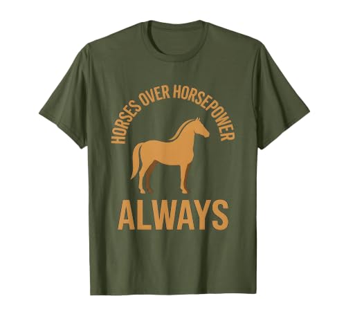 Mademark Horses Over Horsepower Always Equestrian Design T-Shirt - Men - size chart
