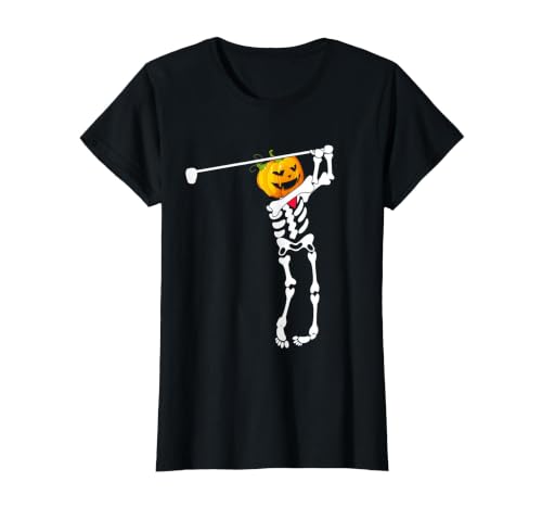 Funny Skeleton Golf Halloween Costume Golf Skeleton Pumpkin Halloween Shirt T-Shirt - size chart