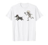 Pitbull Halloween Costume Funny Pitbull Skeleton Hand Halloween T-Shirt - size chart