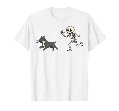 Pitbull Halloween Costume Funny Pitbull Skeleton Hand Halloween T-Shirt - size chart