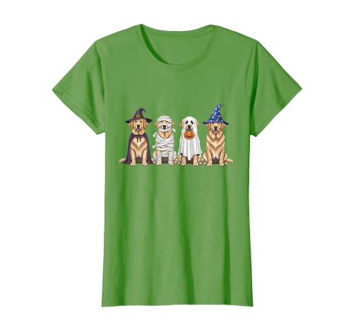 Spooky Golden Retriever Dogs Mummy Halloween Tee Golden Retriever Dog Witch Mummy Ghost Boo Costume Halloween T-Shirt - size