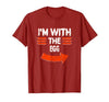Halloween Mega Warehouse Vintage I'm with the Egg Lazy Halloween Costume T-Shirt - size chart