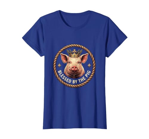 Mademark Blessed by the Pig Funny Farm Animal Design T-Shirt - size chart