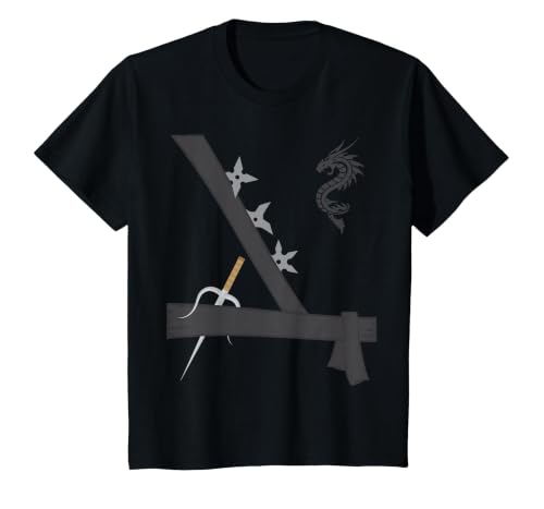 Easy Halloween Ninja Costume For Kids Boys Ninja Costume Easy Last Minute Halloween T-Shirt - size chart
