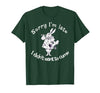 Sorry I'm Late, I Didn't Want to Come White Rabbit Watch T-Shirt — design detail
