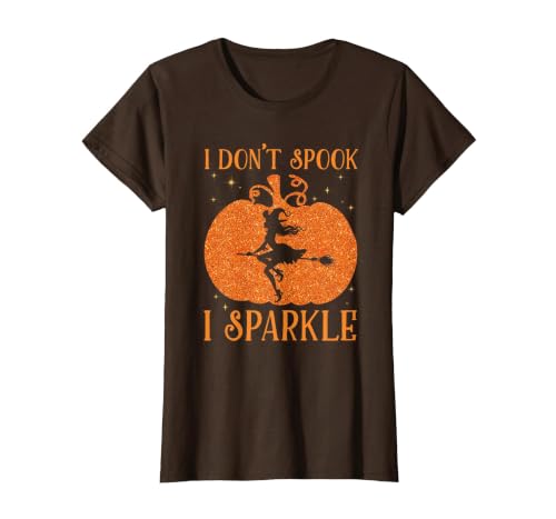 PDUS32 I Don't Spook I Sparkle Funny Halloween I Don't Spook I Sparkle Funny Halloween Girl Witch Pumpkin T-Shirt - size