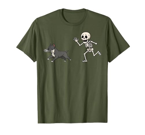 Pitbull Halloween Costume Funny Pitbull Skeleton Hand Halloween T-Shirt - size chart