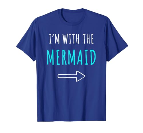 Mermaid Shirt Funny Easy Halloween Shirt Funny Mermaid Halloween Parents or Couples Costume T-Shirt - size chart