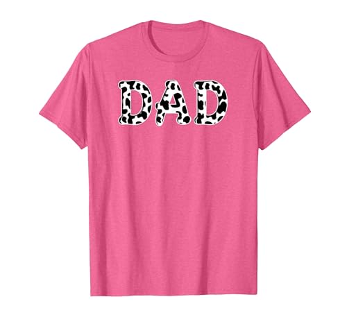 Cow Pattern Print Family Matching Birthday Apparel Cow Dad Birthday Family Matching Girl Boy Farm Birthday T-Shirt - size