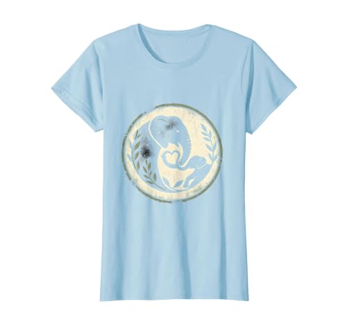 Mademark Elephant Mom and Baby Trunk Touch Illustration T-Shirt - Women - size chart