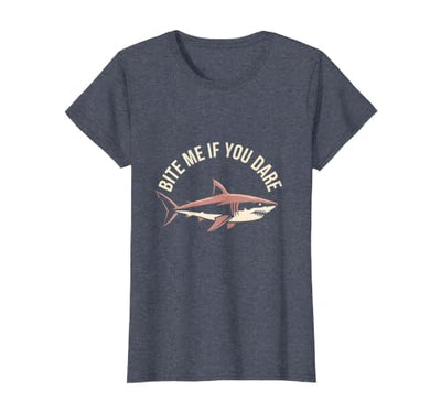 Bite Me If You Dare Bold Shark Design T-Shirt
