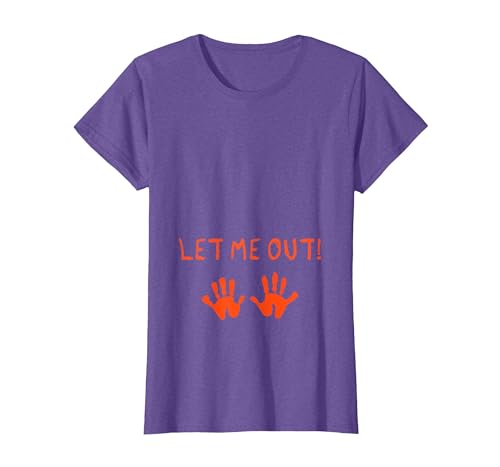 Halloween Pregnancy Costume Funny Tees Let Me Out Halloween Pregnancy Costume Baby Funny T-Shirt T-Shirt - size chart