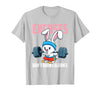 Excuses Don't Burn Calories Rabbit Fitness Gym Bunny T-Shirt — design detail