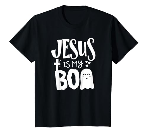 Jesus is My Boo - Funny Christian Halloween Quote Humor T-Shirt - size chart