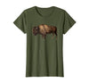 Altes Büffel-Design Buffalo Vintage Retro American Bison T-Shirt - size chart