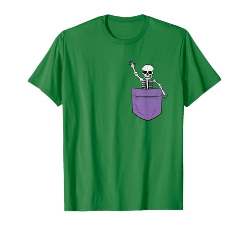 Halloween Shirts Skeleton Costume Men Women Kids Skeleton Pocket Halloween Costume Funny Skull Character T-Shirt - size chart