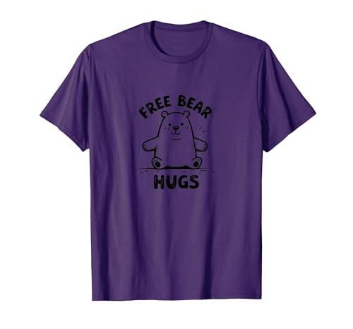 Mademark Free Bear Hugs: Cute Cartoon Animal Lover Gift T-Shirt - size chart