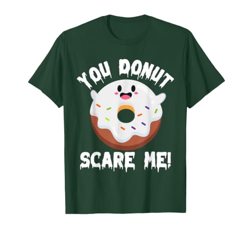 Donut Halloween Shirt Halloween Donut Costume Kids Men Women Doughnut Scare Me T-Shirt - size chart