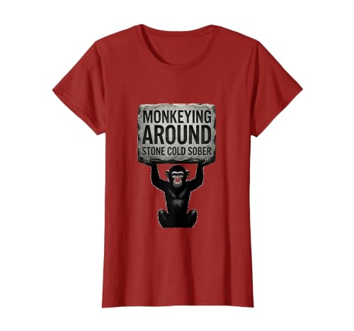 Mademark Monkeying Around Stone Cold Sober Design T-Shirt - Women - size chart