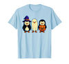 Nerrrdy Penguin Witch Ghost Pumpkin Men Women Kids Funny Halloween T-Shirt - size chart