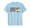 LGBTQ Pride Gifts Chubby Guys Cuddle Better Gay Bear Pride Couple Flag Love T-Shirt - size chart