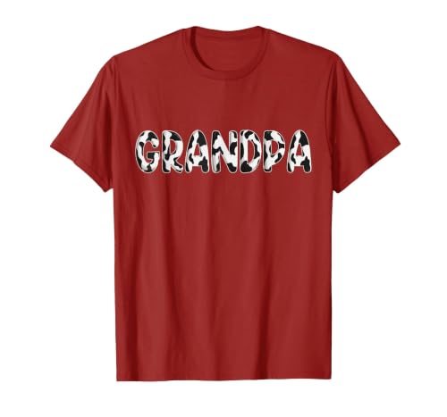Cow Pattern Print Family Matching Birthday Shirts Cow Grandpa Birthday Family Matching Fathers Day Boy Girl T-Shirt - size