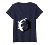 Mademark Women's Yin Yang Sharks Ocean Balance Graphic V-Neck T-Shirt - size chart