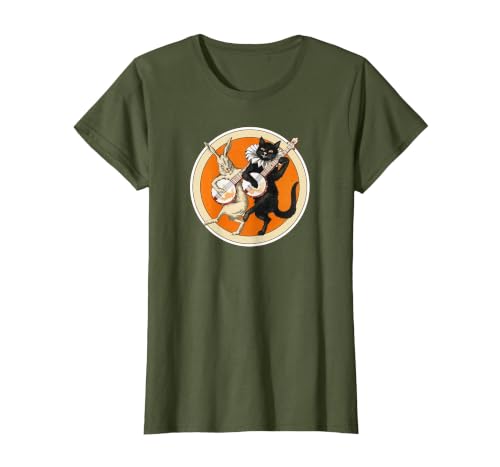 The Persnickety Owl Vintage Halloween Ephemera The Black Cat Magazine Halloween Cat Rabbit and Banjo T-Shirt - size chart