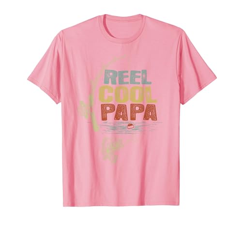 Cool Papa Fathers Day Fishing Gifts Funny Fisherman Vintage Reel Cool Papa T-Shirt - size chart
