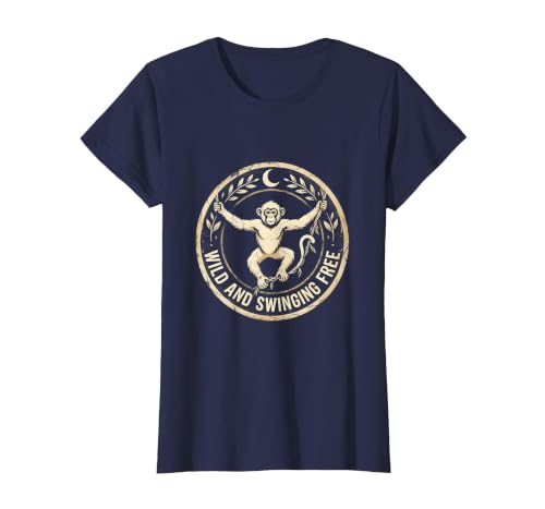 Mademark Wild and Swinging Free Monkey Graphic Design T-Shirt - Women - size chart