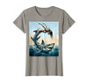 Mademark Woman Into Shark Mid-Dive Graphic Tee T-Shirt - size chart