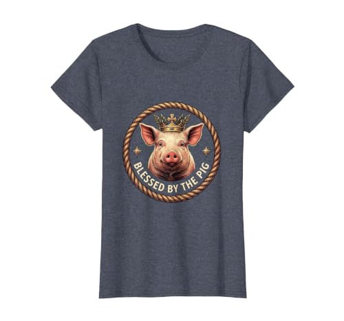 Mademark Blessed by the Pig Funny Farm Animal Design T-Shirt - size chart
