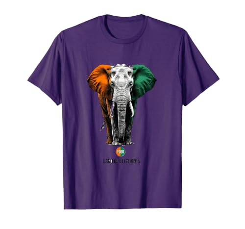 Mademark Land of Elephants, 1960 National Pride Design T-Shirt - Men - size chart