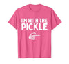 Funny Halloween Costume Holiday Party Gift I'm with The Pickle Funny Halloween Costume Matching Couples T-Shirt - size chart