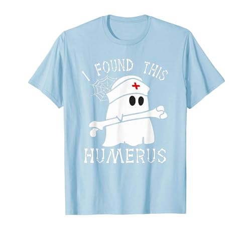 I Found This Humerus Funny Ghost Nurse Halloween T-Shirt - size chart
